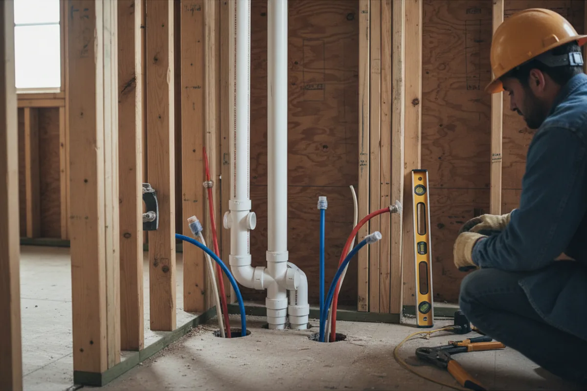 Drain and supply rough-in during Garbage Disposal Repair in East Syracuse