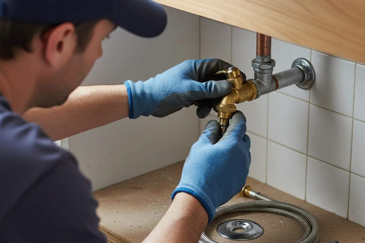 Shutoff valve and fitting work during Faucet and Fixture Repair in East Syracuse